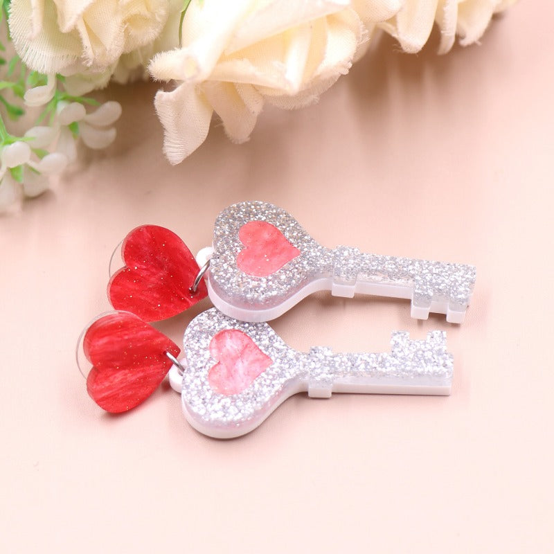 Wholesale Fashion Elegant Heart Love Fashion Acrylic Earrings